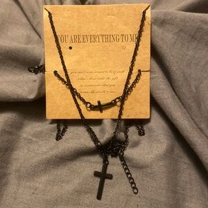 Easter simple fashion minimalist cross necklaces for women, 2 counts